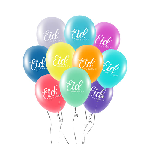 Eid Mubarak Balloons - Letters - Multicolour