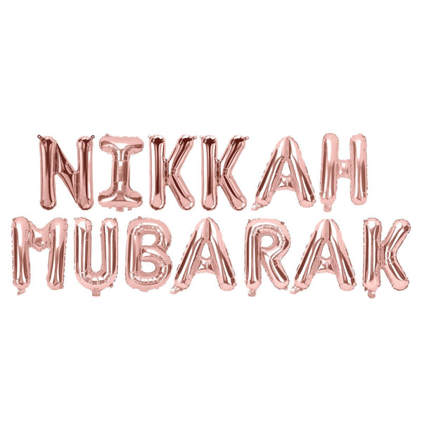 Nikkah Mubarak Foil Balloon - Rose Gold