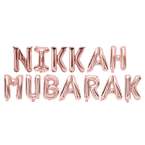 Nikkah Mubarak Foil Balloon - Rose Gold