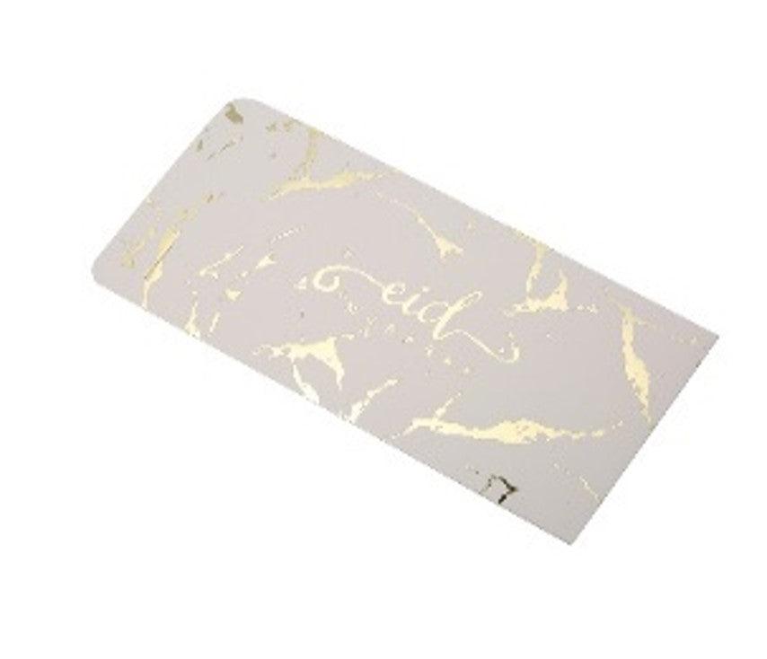 Eid Mubarak Money Envelopes - White & Gold Marble