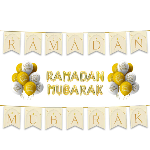 Ramadan Mubarak 38 pc Decoration Set - Neutral