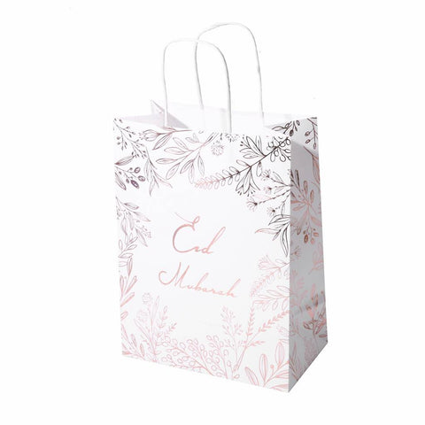 Eid Mubarak Kraft Paper Bag - Rose Gold Foiled - 5 pack