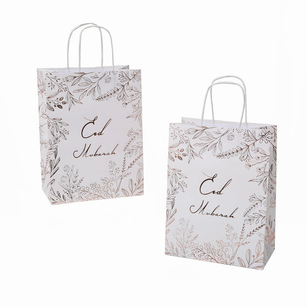 Eid Mubarak Kraft Paper Bag - Rose Gold Foiled - 5 pack