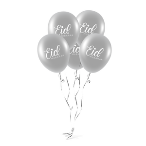 Eid Mubarak Balloons - Letters - Silver