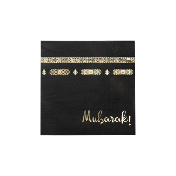 Mubarak Napkin - Black & Gold