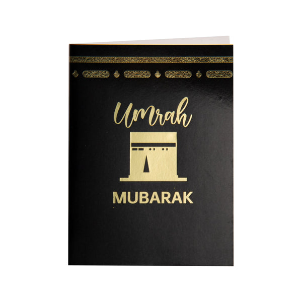 Umrah Mubarak Card - Black & Gold