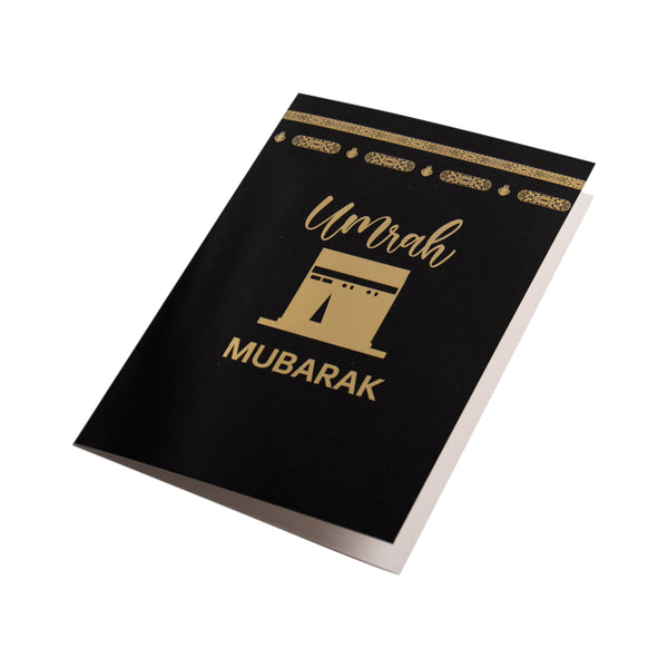 Umrah Mubarak Card - Black & Gold