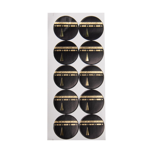 Mubarak Foil Stickers - Black & Gold