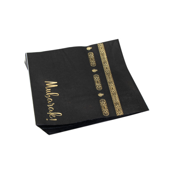 Mubarak Napkin - Black & Gold