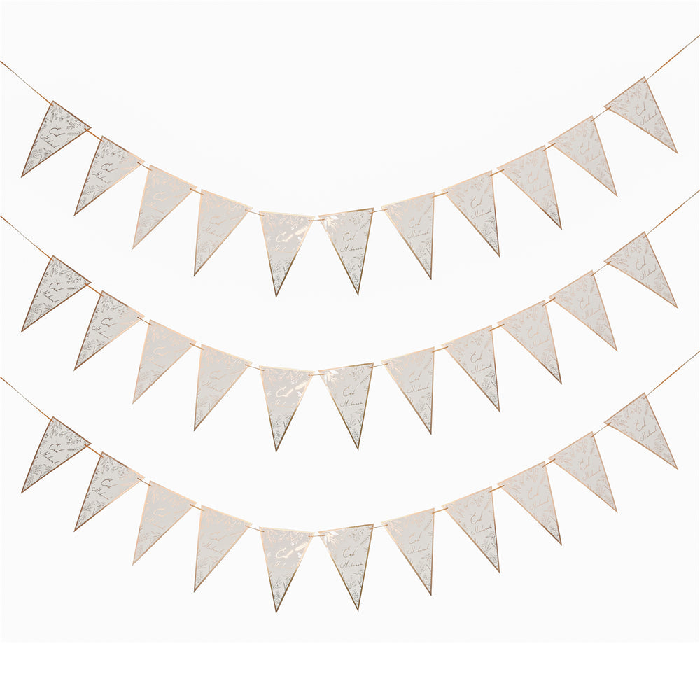 Eid Mubarak Bunting - Rose Gold Foiled Triangle Bunting