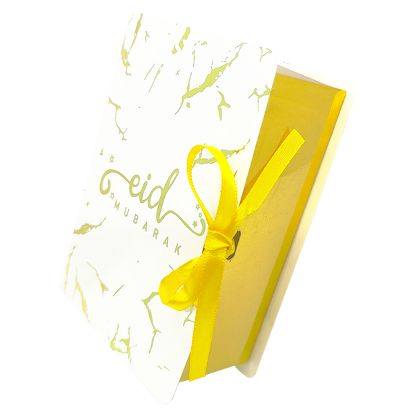 Eid Mubarak Gift Box - White & Gold Marble Foiled