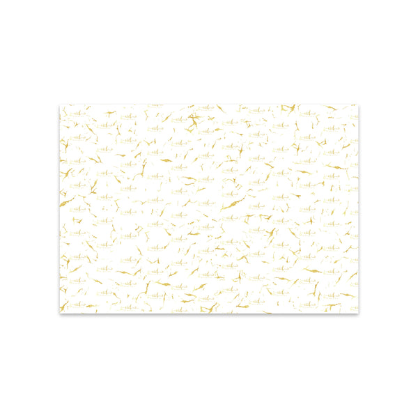 Eid Mubarak Gift Wrap Sheet - White & Gold Marble