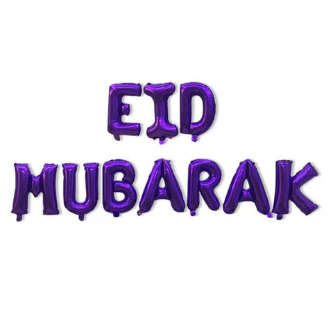 Eid Mubarak Foil Balloon Kit - Purple