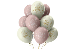 Eid Mubarak Balloons - Domes & Lanterns - Pastel Pink and Cream Mix