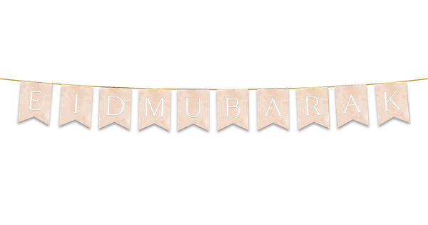 Eid Mubarak Bunting - Natural Watercolour Letter Flags Decoration