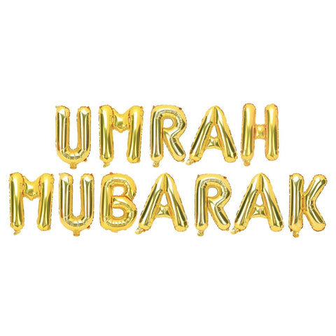 Umrah Mubarak Foil Balloon Kit - Gold