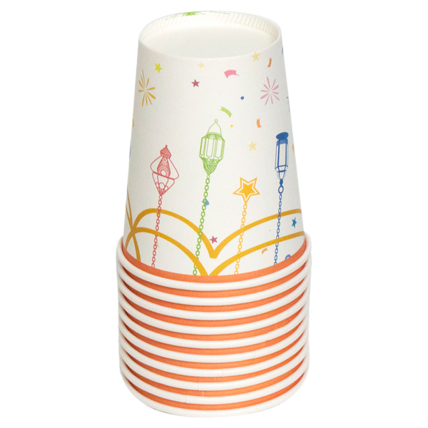 Eid Mubarak Paper Cup - Multicolour Lanterns