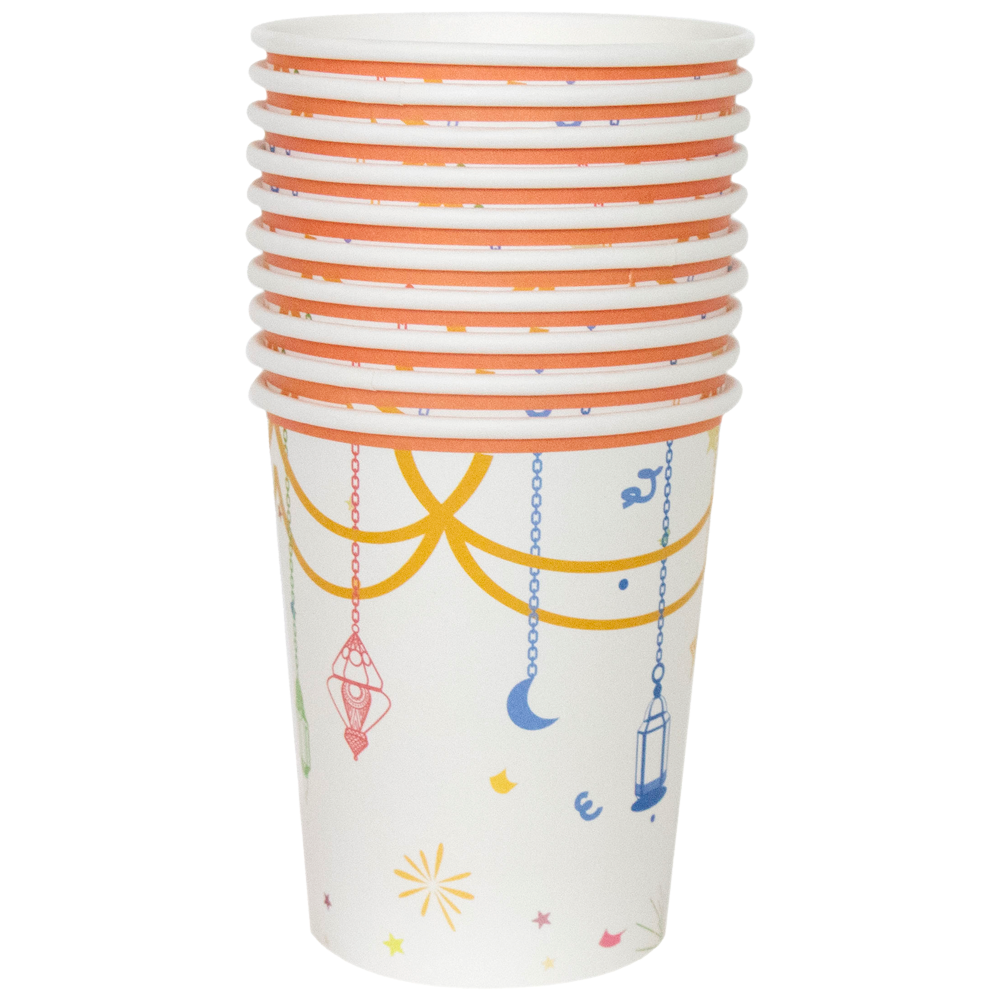 Eid Mubarak Paper Cup - Multicolour Lanterns – Mubarak Memories