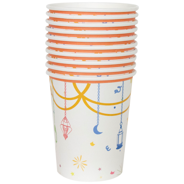 Eid Mubarak Paper Cup - Multicolour Lanterns