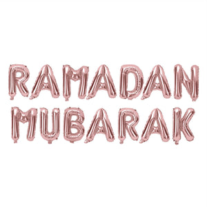 RAMADAN Mubarak Foil Balloons - Rose Gold